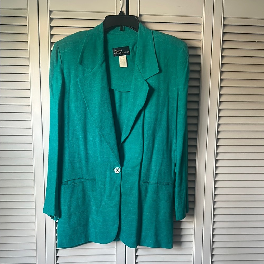 Vintage Kasper Women's Teal Blazer